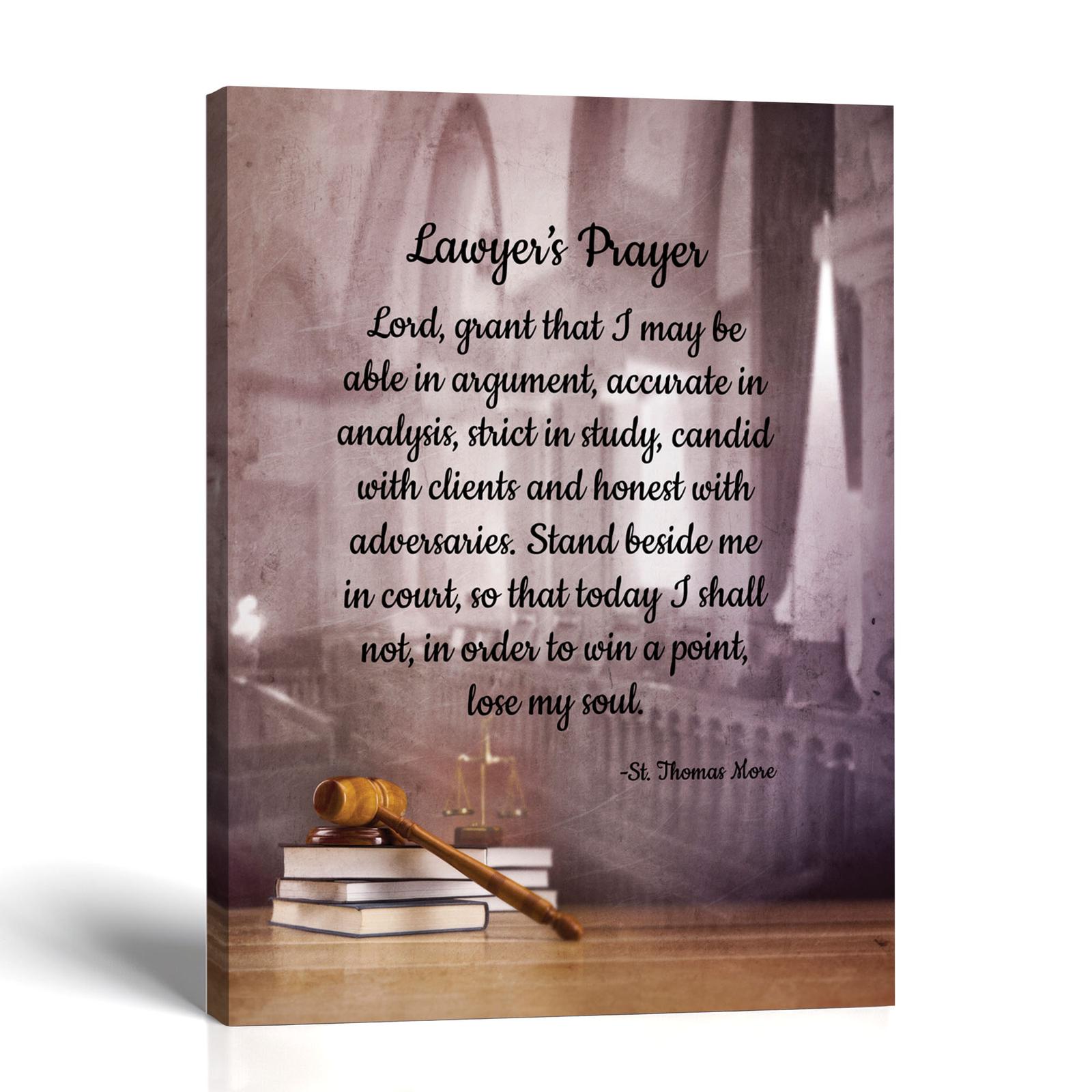 Lawyer's prayer canvas wall art by Crossroads Home Decor
