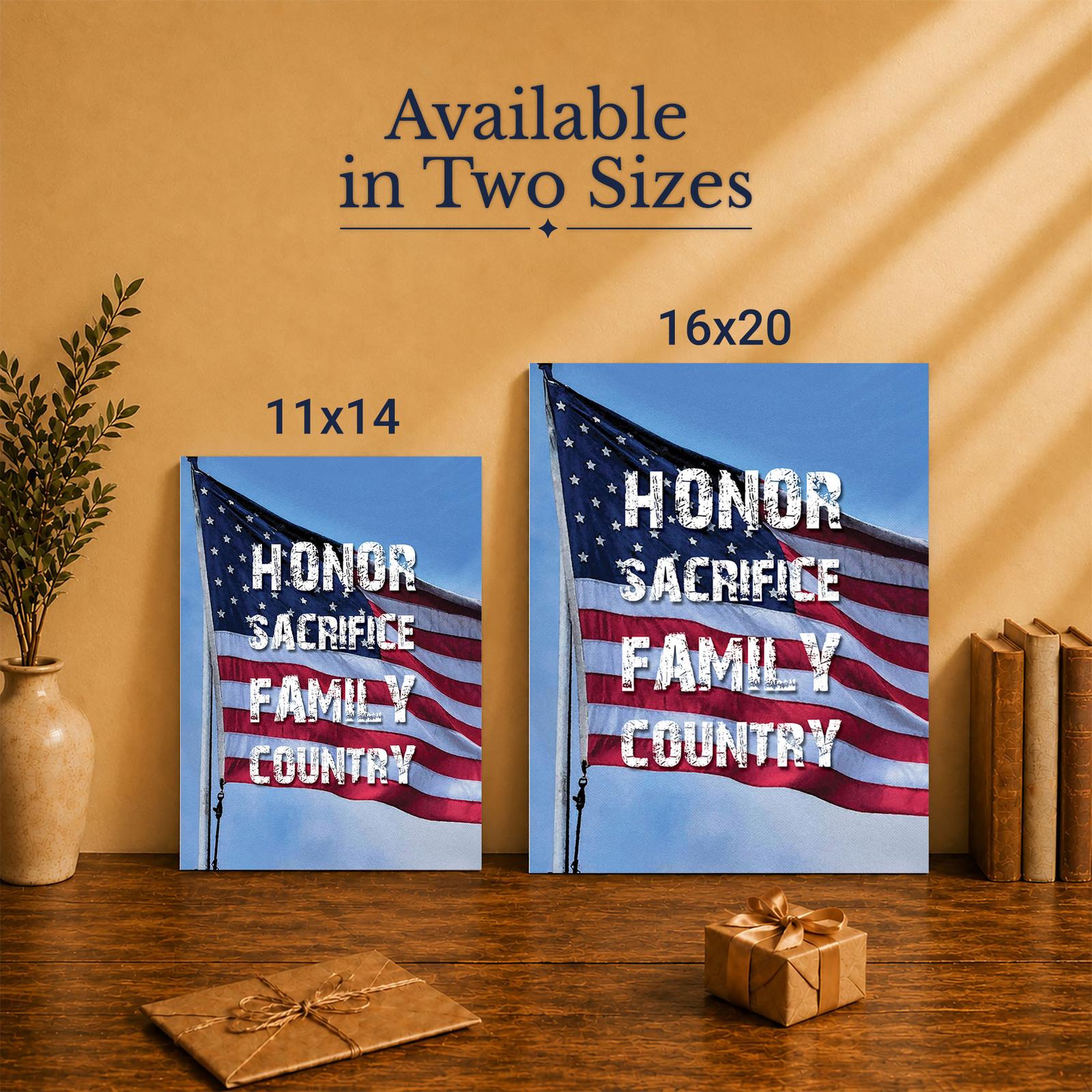 Honor Sacrifice Family Country canvas print - Made in USA family-owned patriotic wall art