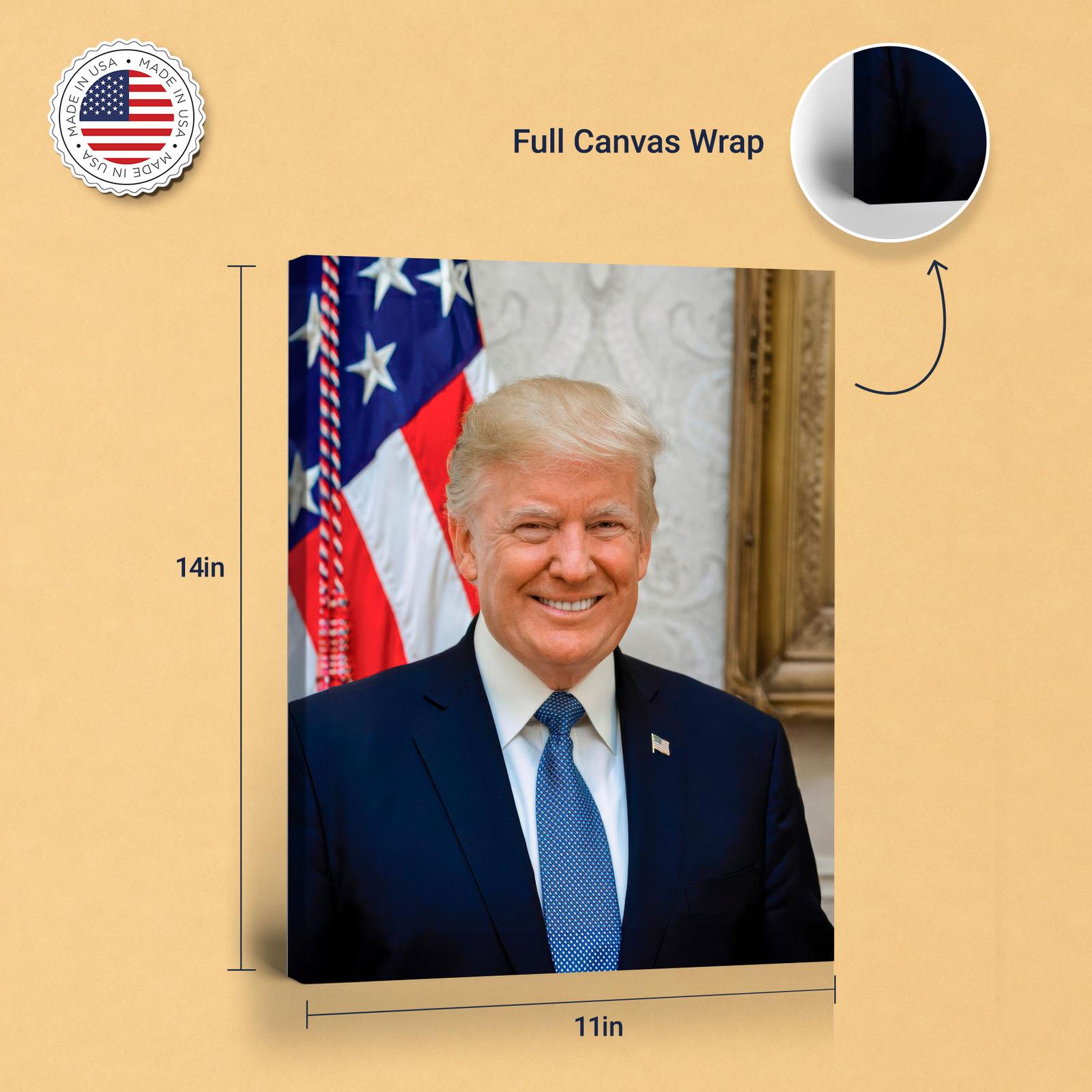 Presidential portrait canvas print - gallery wrapped and floating frame styles