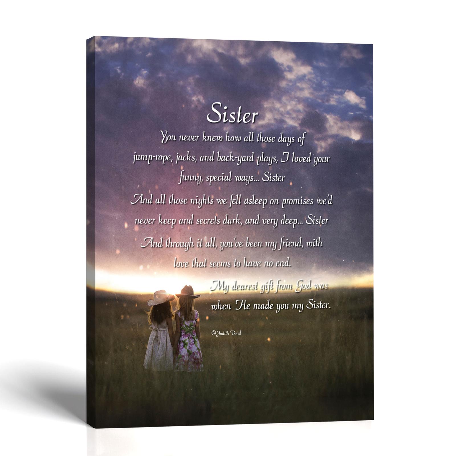 Sister canvas print - Sister Poem Wall Art by Crossroads Home Decor