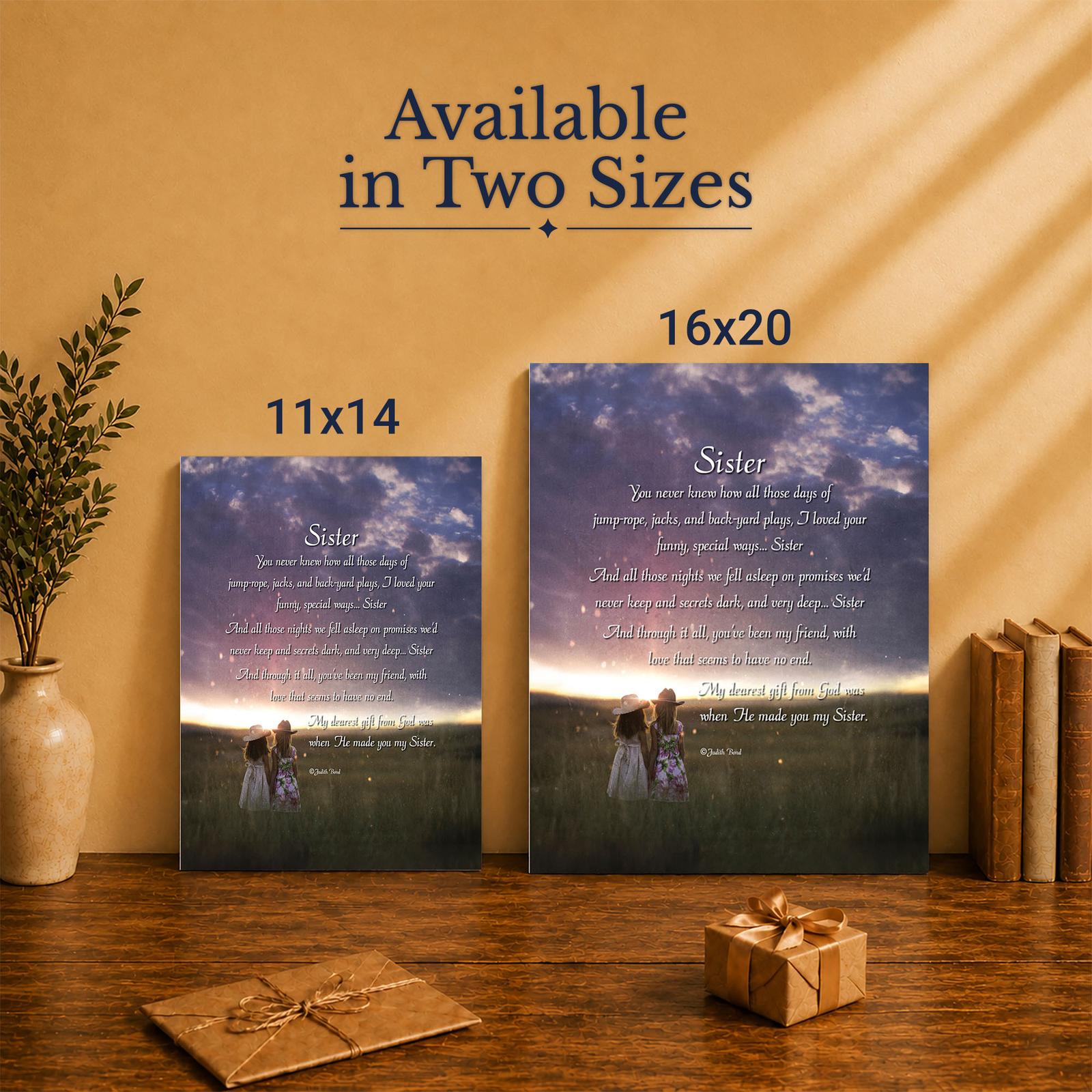 Sister canvas print - Made in USA family-owned sentimental wall art