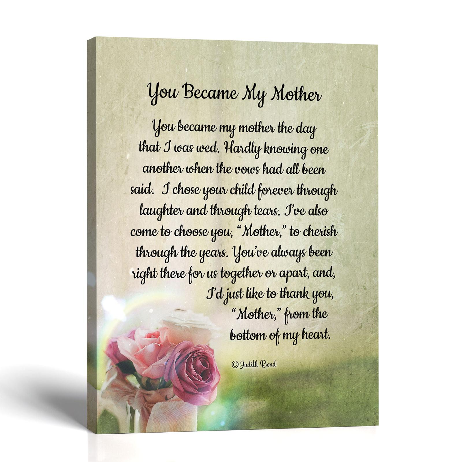 Mother in law poem canvas wall art - You Became My Mother by Crossroads Home Decor