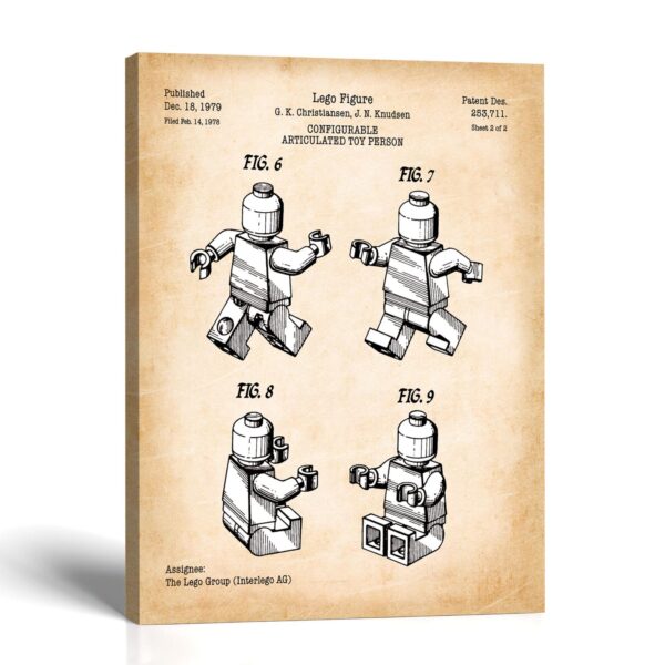 Toy figure patent canvas print - Articulated Toy Person by Crossroads Home Decor