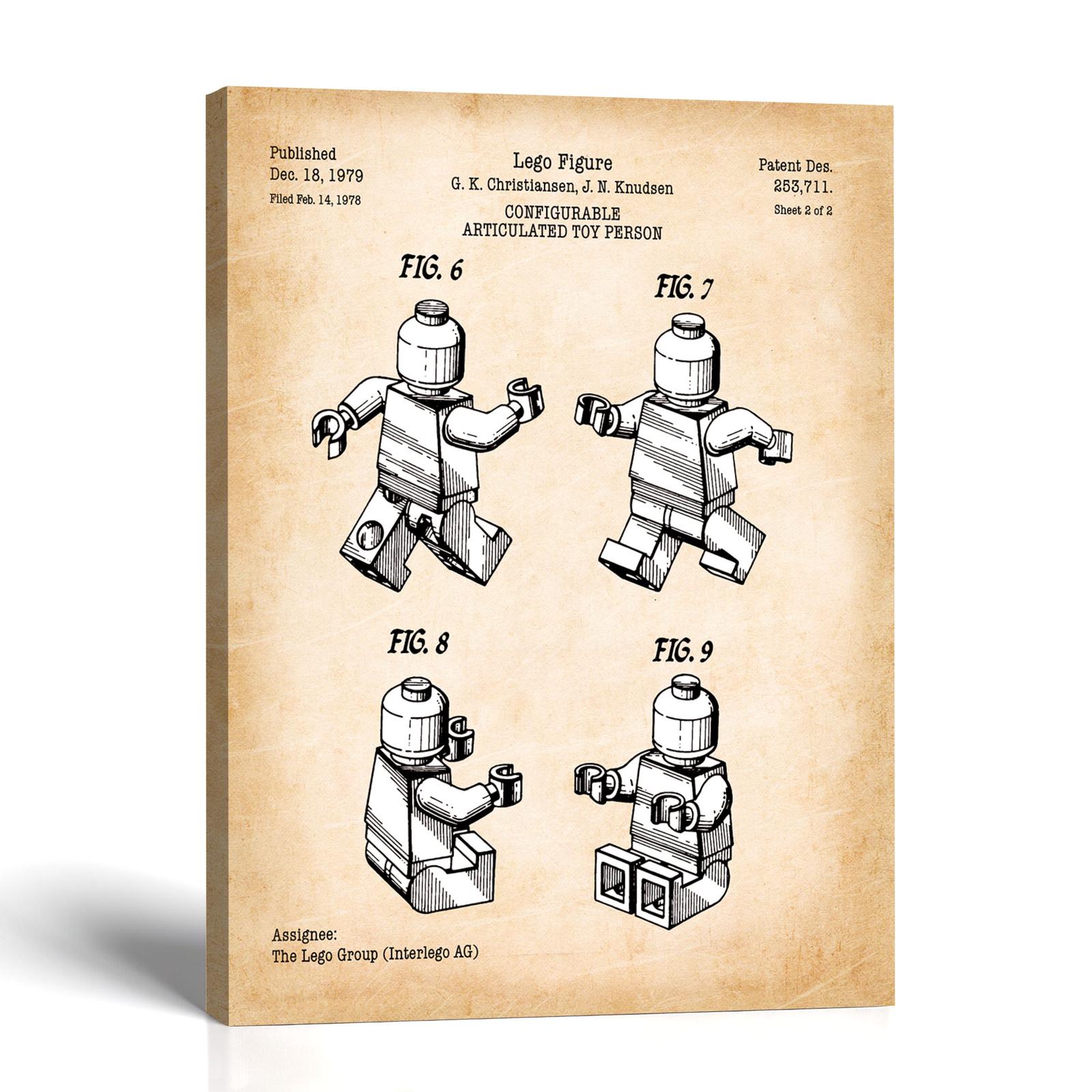Toy figure patent canvas print - Articulated Toy Person by Crossroads Home Decor