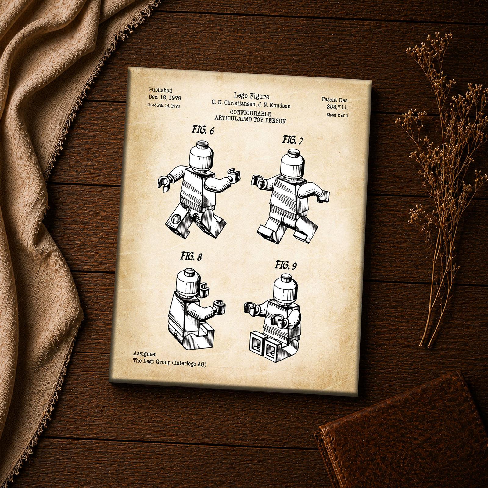 Toy figure patent canvas, close-up of the technical linework