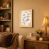 Toy building brick canvas wall art displayed in a playroom gallery wall