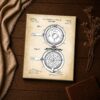 Vintage waffle iron patent art - open-plate detail closeup