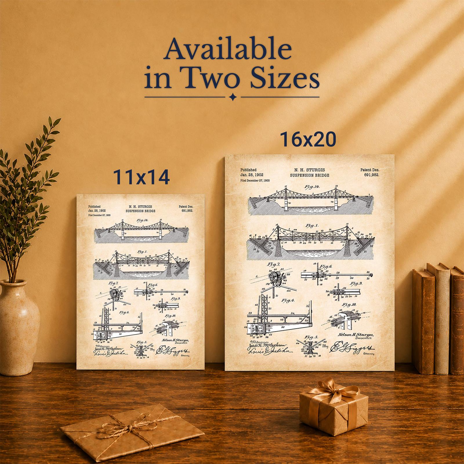 Suspension bridge canvas print - Made in USA, family-owned workshop print