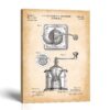 Coffee grinder canvas print - 1885 coffee mill patent drawing by Crossroads Home Decor