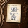 Coffee mill patent print close-up - antique coffee grinder wall art detail