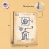 Coffee grinder patent print - gallery wrapped canvas edge detail
