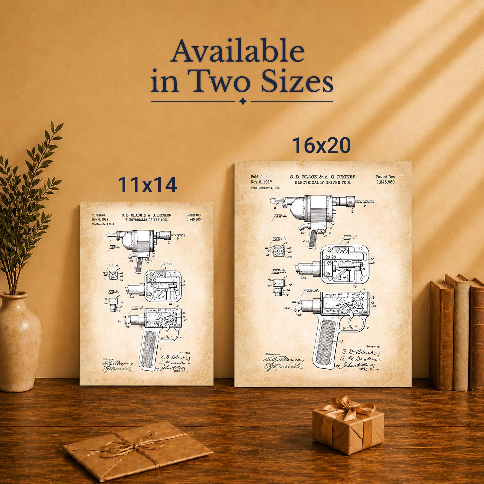 C2318C-5 Power drill patent print - Made in USA family-owned workshop wall art