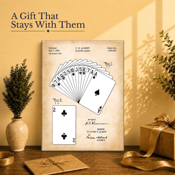 Playing cards patent print gift for the poker player in your life