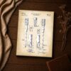 Vintage tool patent print - screwdriver cross-tip closeup