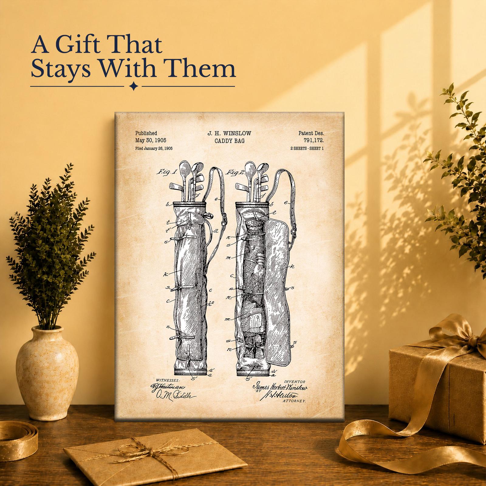 Golf bag patent print gift for the golfer in your life