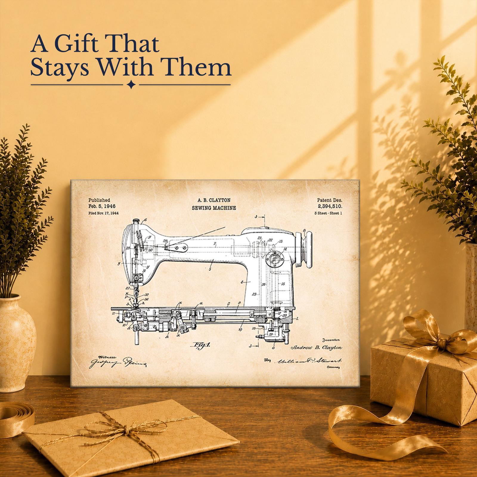 Sewing machine patent print gift for the quilter in your life