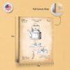 Tea kettle patent print - gallery wrapped canvas edge detail