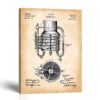 Whiskey still patent canvas print, 1909 distillery still drawing, by Crossroads Home Decor
