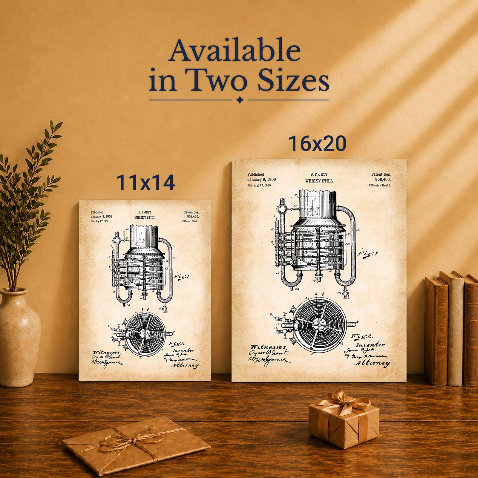 Distillery still patent print canvas - Made in USA, family-owned workshop