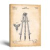 Surveyor tripod canvas print - 1886 Surveying Tripod Patent by Crossroads Home Decor