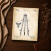 Surveyor tripod patent canvas, close-up of the clamp-band linework