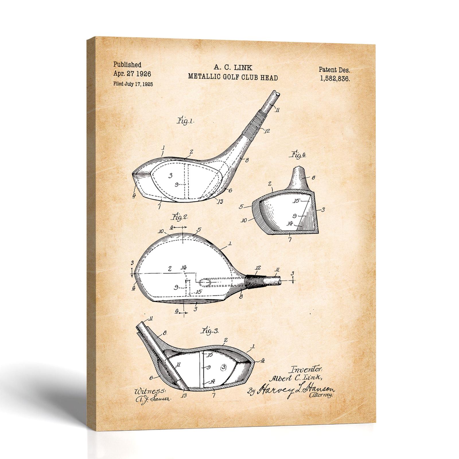 Golf driver patent canvas print by Crossroads Home Decor