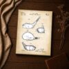 Vintage golf art - golf driver blueprint closeup