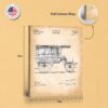Vintage ambulance patent print - gallery wrapped canvas edge detail
