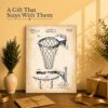 Basketball goal canvas print gift for a player or coach