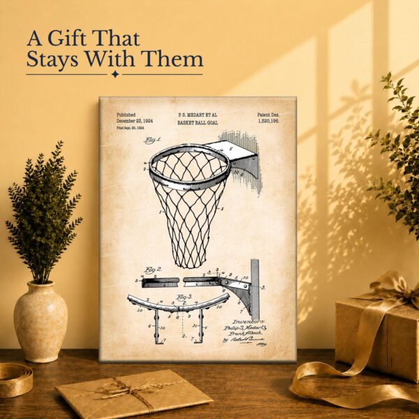 Basketball goal canvas print gift for a player or coach