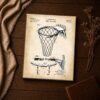 Basketball goal patent print - close-up of the 1924 ring and net drawing