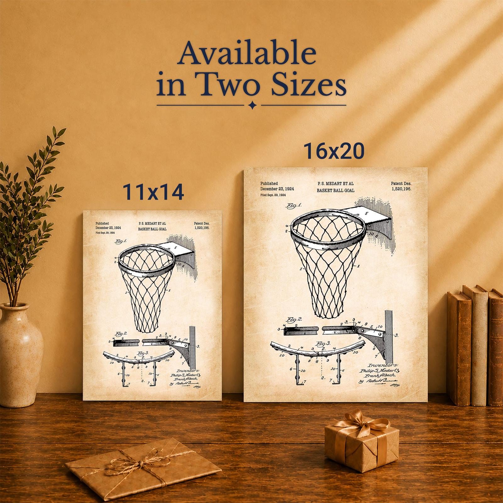 Basketball goal patent canvas print - Made in USA family-owned wall art