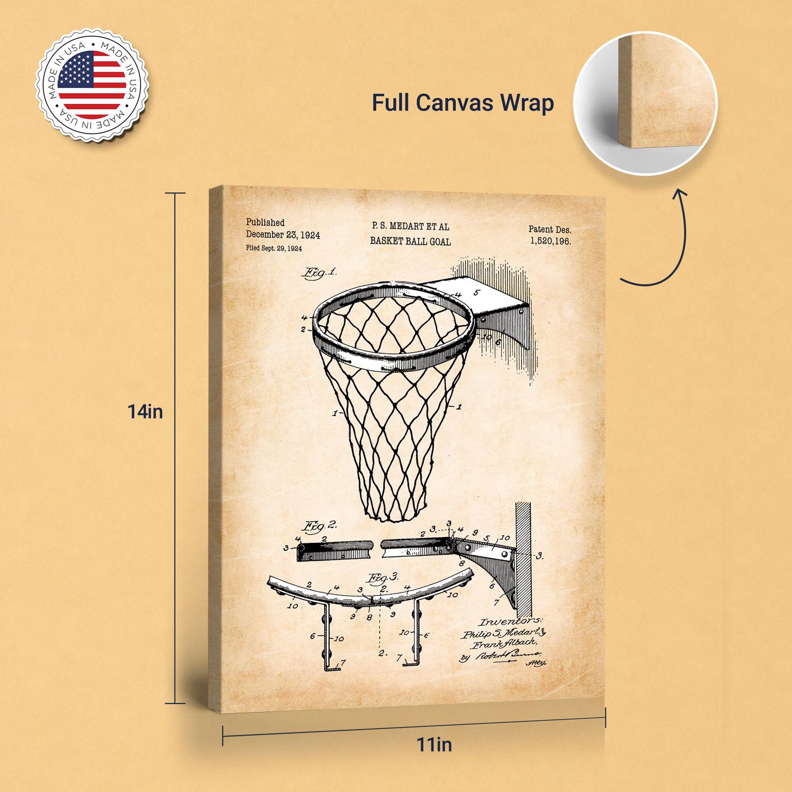 Basketball goal canvas print - gallery wrapped canvas edge detail