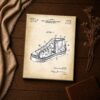 Vintage basketball shoe wall art - patent print closeup