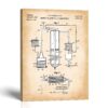 Whiskey aging patent canvas print, 1936 distillery flow diagram, by Crossroads Home Decor