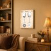 Wine glass canvas wall art displayed in a kitchen or dining room
