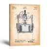 Wine press patent canvas print - antique wine press design by Crossroads Home Decor