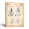 Wine opener patent canvas print - antique bar tool design by Crossroads Home Decor