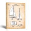 Sailboat patent canvas print, 1963 catamaran drawing, by Crossroads Home Decor