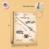 Fishing rod patent print in - gallery wrapped canvas edge detail