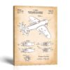 Vintage airplane patent canvas print - 1930s monoplane blueprint by Crossroads Home Decor