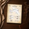 Monoplane patent blueprint close-up - vintage aviation wall art