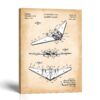 All-wing aircraft patent canvas print - 1953 flying wing blueprint by Crossroads Home Decor