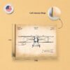 Biplane patent canvas print - gallery wrapped canvas edge detail