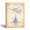 Fighter jet patent canvas print - swing-wing military aircraft by Crossroads Home Decor