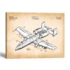 A-10 Warthog patent canvas print - 1985 fighter jet blueprint by Crossroads Home Decor