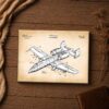 A-10 Warthog canvas print - fighter jet patent blueprint close-up detail