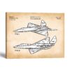 Stealth fighter patent canvas print - 1992 military jet blueprint by Crossroads Home Decor