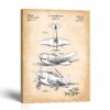 Warbird patent canvas print - 1947 WWII airplane blueprint by Crossroads Home Decor