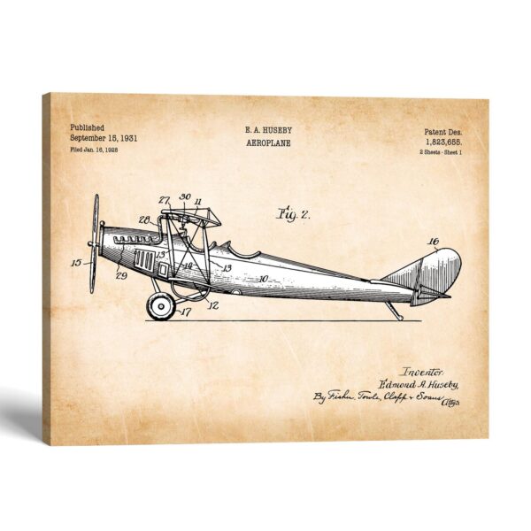 1931 Airplane Patent Canvas Print by Crossroads Home Decor